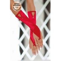 Перчатки атласные короткие SoftLine Collection, красный, S/L