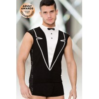 Костюм мужской SoftLine Collection (майка, шорты), черный, XL