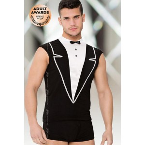 Костюм мужской SoftLine Collection (майка, шорты), черный, XL