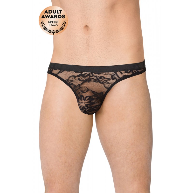 Трусы мужские кружевные SoftLine Collection, черный, M
