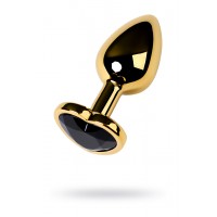 Анальный страз Metal by TOYFA, металл, золотистый, с кристаллом цвета турмалин, 7 см, Ø 2,7 см, 50 г