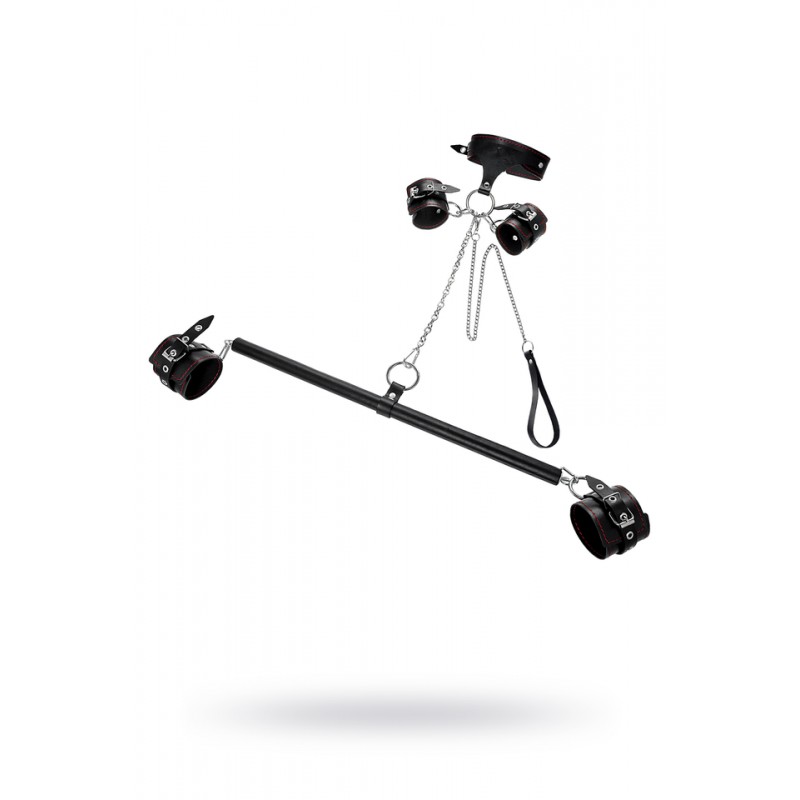 Бандажный набор 3 точки фиксации Pecado BDSM (большая распорка, оковы, наручники, ошейник с кольцом