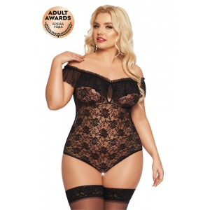 Боди SoftLine Collection Kamila, черный, XXXL