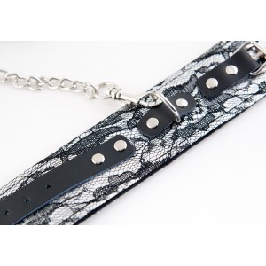 Кружевной набор TOYFA Marcus (ошейник и наручники), серебряный (иной угол)