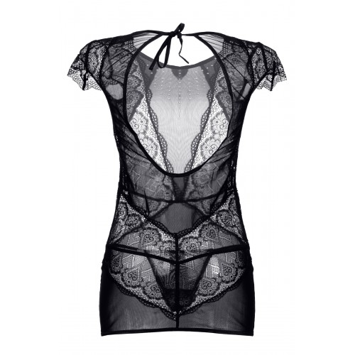 Платье Candy Girl с открытой спиной и стринги, чёрные, XL