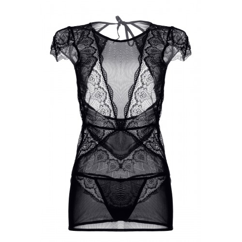 Платье Candy Girl с открытой спиной и стринги, чёрные, XL