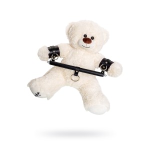 Бондажный набор Pecado BDSM, «Медведь белый», распорка, наручники, натуральная кожа, черный (иной угол)