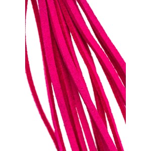 Зажимы на соски Pecado BDSM, «Вилки», с кисточками из замши, металл, фуксия (иной угол)