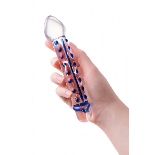 Двусторонний фаллоимитатор Sexus Glass, стекло, прозрачный, 20 см