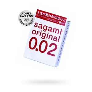 Презервативы Sagami Original 0.02  УЛЬТРАТОНКИЕ,гладкие №3 (иной угол)
