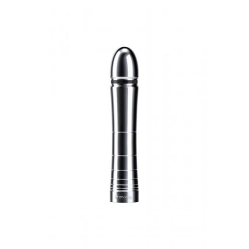 Фаллоимитатор Mystim Glossy Glen, электростимуляция, хирургическая сталь, серебряный, 14 см