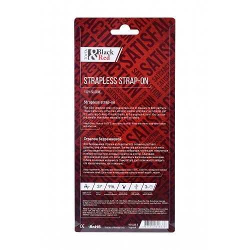 Безремневой страпон Black & Red by TOYFA с вибрацией, влагостойкий, силикон, чёрный, 35 см