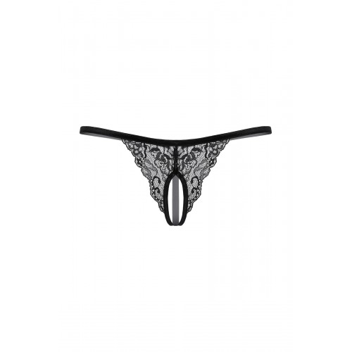 Стринги кружевные открытые SoftLine Collection, черный, S/L