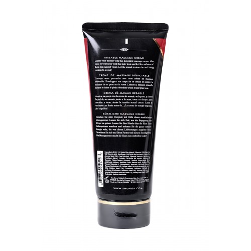 Массажный крем Shunga Sparkling Strawberry Wine, съедобный, клубника и шампанское, 200 мл