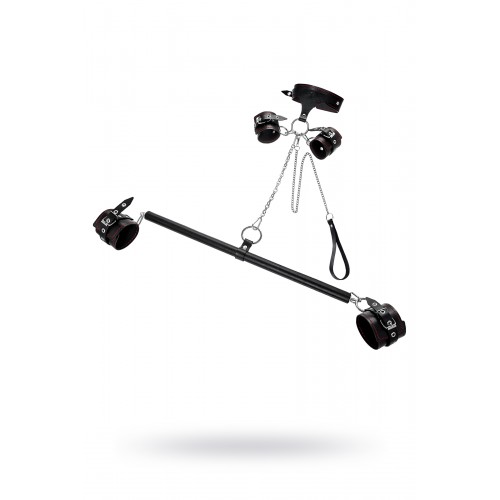 Бандажный набор 3 точки фиксации Pecado BDSM (большая распорка, оковы, наручники, ошейник с кольцом