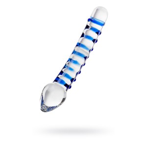 Двусторонний фаллоимитатор Sexus Glass, стекло, прозрачный, 20 см (иной угол)