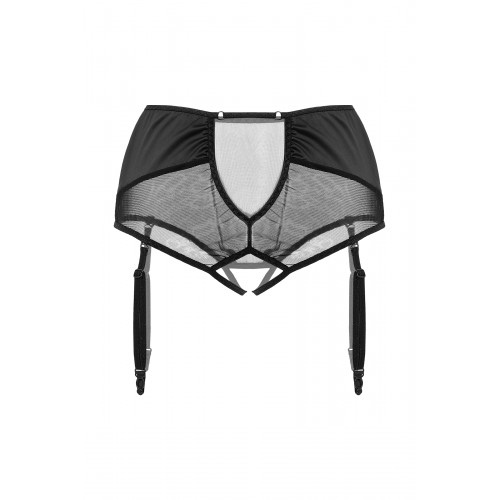 Эротические трусики-пояс для чулок Waname Elegance с высокой посадкой черные (46-48)