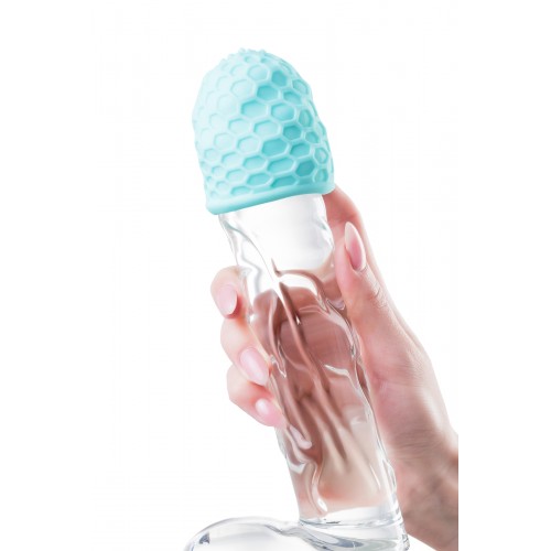 Мастурбатор A-Toys Pufl, бирюзовый, ТРЕ, 6 см Ø 2,7 см