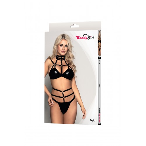 Комплект Candy Girl Skyla (бюстгальтер, стринги) черный, OS