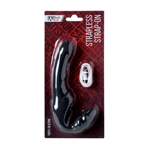 Безремневой страпон Black & Red by TOYFA с вибрацией, влагостойкий, силикон, чёрный, 35 см
