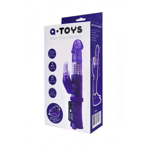Вибратор с клиторальным стимулятором TOYFA A-Toys  , TPR, Фиолетовый, 22 см
