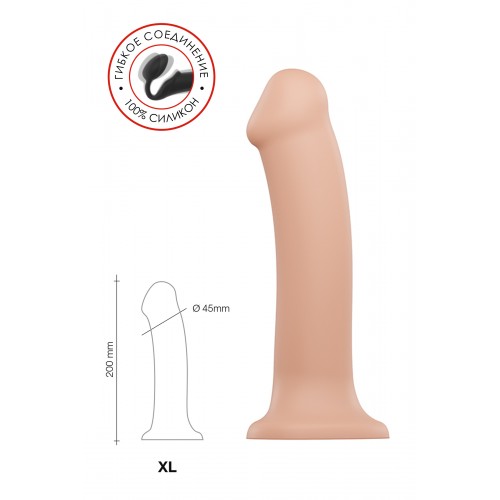 Ремневой нереалистичный страпон на присоске Strap-on-me, XL, силикон, телесный, 20 см