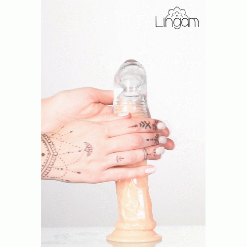 Мастурбатор нереалистичный Lingam by TOYFA  Indira , TPE, Прозрачный, 14 см