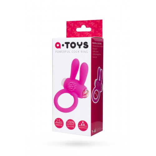 Эрекционное кольцо на пенис TOYFA A-Toys  , Силикон, Розовый, Ø2,5 см с ушками