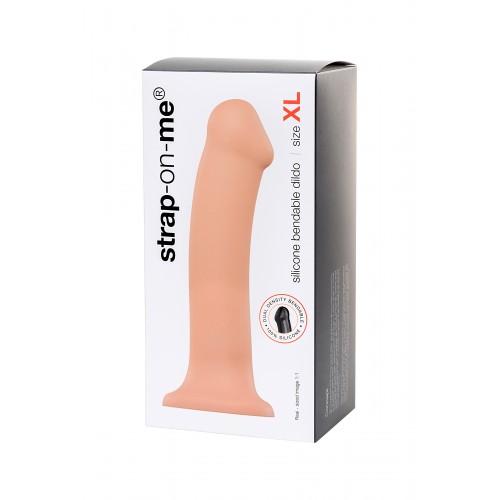 Ремневой нереалистичный страпон на присоске Strap-on-me, XL, силикон, телесный, 20 см