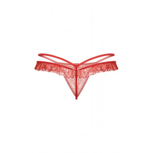 Стринги открытые с оборками SoftLine Collection, красный, S/M