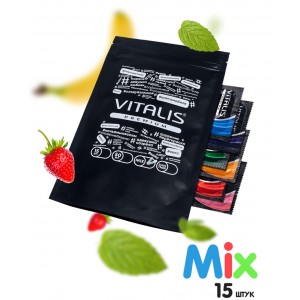 Презервативы "VITALIS" PREMIUM №12+3 MIX - (ширина 53mm)