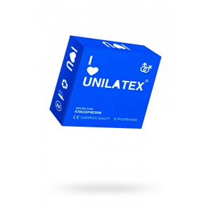 Презервативы Unilatex, natural plain, гладкие, классические, 19 см, 5,4 см, 3 шт.