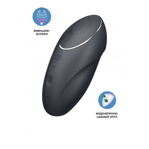Вибромассажер Satisfyer Tap & Climax 1, силикон, серый, 11 см Вибромассажер Satisfyer Tap & Climax 1, силикон, серый, 11 см