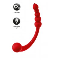 Двусторонний вибратор Black & Red by Toyfa, силикон, красный, 35 см