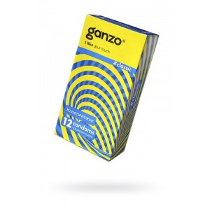 Презервативы Ganzo Classic, классичесике, с обильной смазкой, латекс, 18,5 см, 12 шт