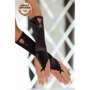 Перчатки атласные короткие SoftLine Collection, черный, S/L