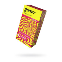 Презервативы Ganzo Extase, с точечно-ребристой поверхностью, анатомической формы, латекс, 18 см, 12 шт