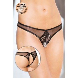 Трусики открытые с украшениями SoftLine Collection, черный, M/L