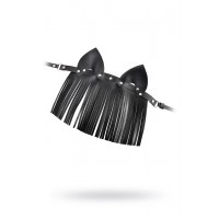 Маска Штучки-дрючки «Кошка с бахромой», кожа, черная