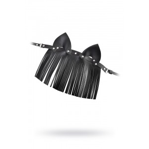 Маска Штучки-дрючки «Кошка с бахромой», кожа, черная