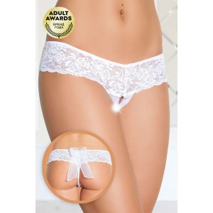 Шортики с бантиком открытые кружевные SoftLine Collection, белый, S/M