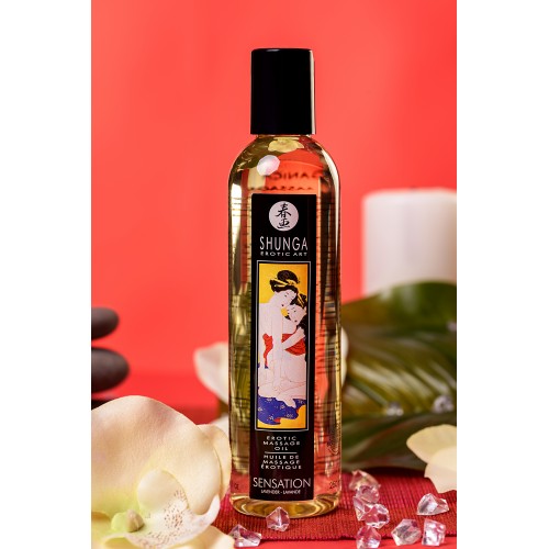 Масло для массажа Shunga Sensation, натуральное, возбуждающее, с ароматом лаванды, 250 мл