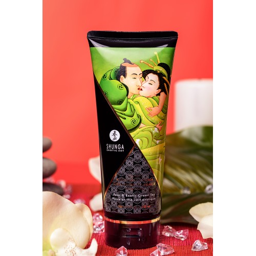 Массажный крем Shunga Pear and Exotic Green Tea, съедобный, груша и зеленый чай, 200 мл