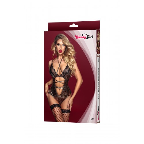 Боди и чулки Candy Girl Lux змеино-черные, OS