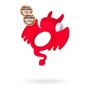 Эрекционное кольцо на пенис JOS SWEET DEVIL, силикон, красный, 8,5 см (иной угол)