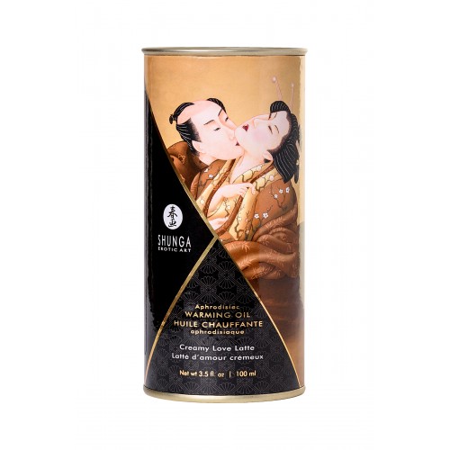 Масло для массажа Shunga Creamy Love Latte, разогревающее, с ароматом сливочного латте, 100 мл