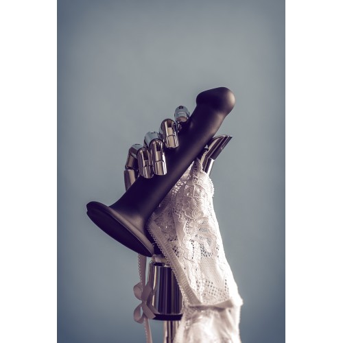 Ремневой нереалистичный страпон на присоске Strap-on-me, M, силикон, черный, 18 см