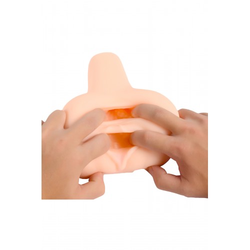 Вибромастурбатор реалистичный вагина+анус, XISE, TPR, телесный, 17 см.