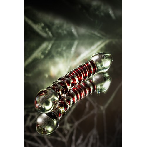 Двусторонний фаллоимитатор Sexus Glass, стекло, прозрачный, 21 см