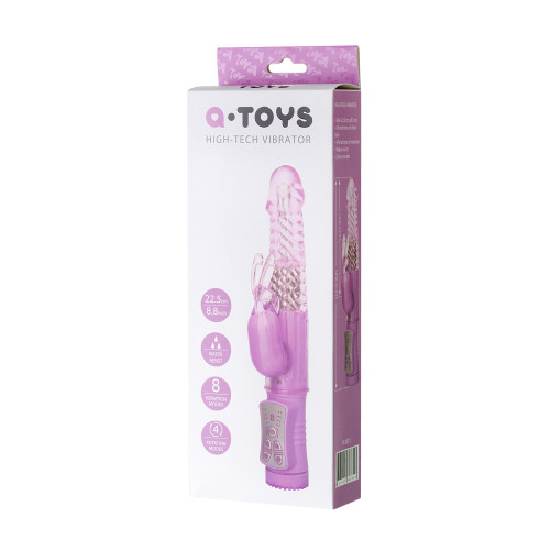 Вибратор с клиторальным стимулятором TOYFA A-Toys  High-Tech fantasy, TPE, Фиолетовый, 22,5 см